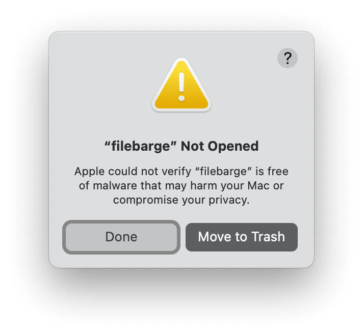 macOS warning dialog